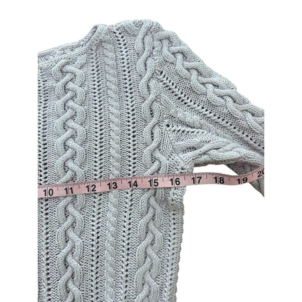 Vtg 90s Lauren Ralph Lauren Pale Purple Cable Knit Sweater Pullover Boatneck M - Picture 6 of 8
